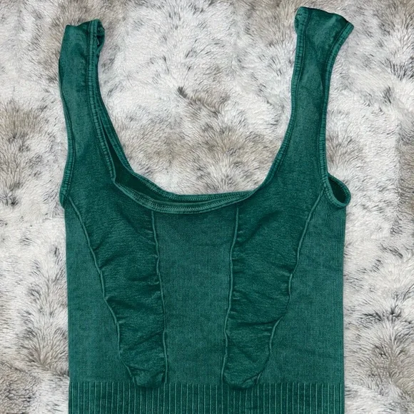 🆕 NWOT Free People Movement | Good Karma Flared Onesie | Ivy Green - Picture 6 of 15